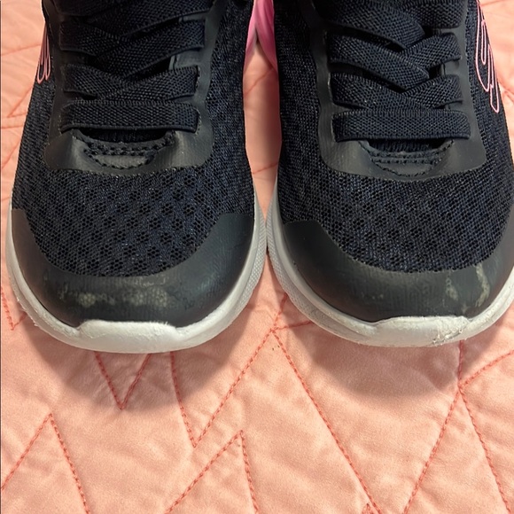 Skechers Kids' Navy and Pink Sneakers - Picture 2 of 8